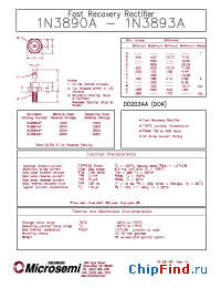 Datasheet 1N3890A manufacturer Microsemi